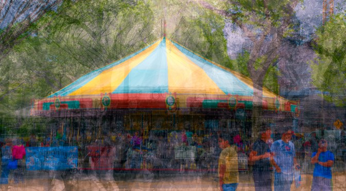 Photo impressionistic image; carousel in the round - Stephen D'Agostino 2013
